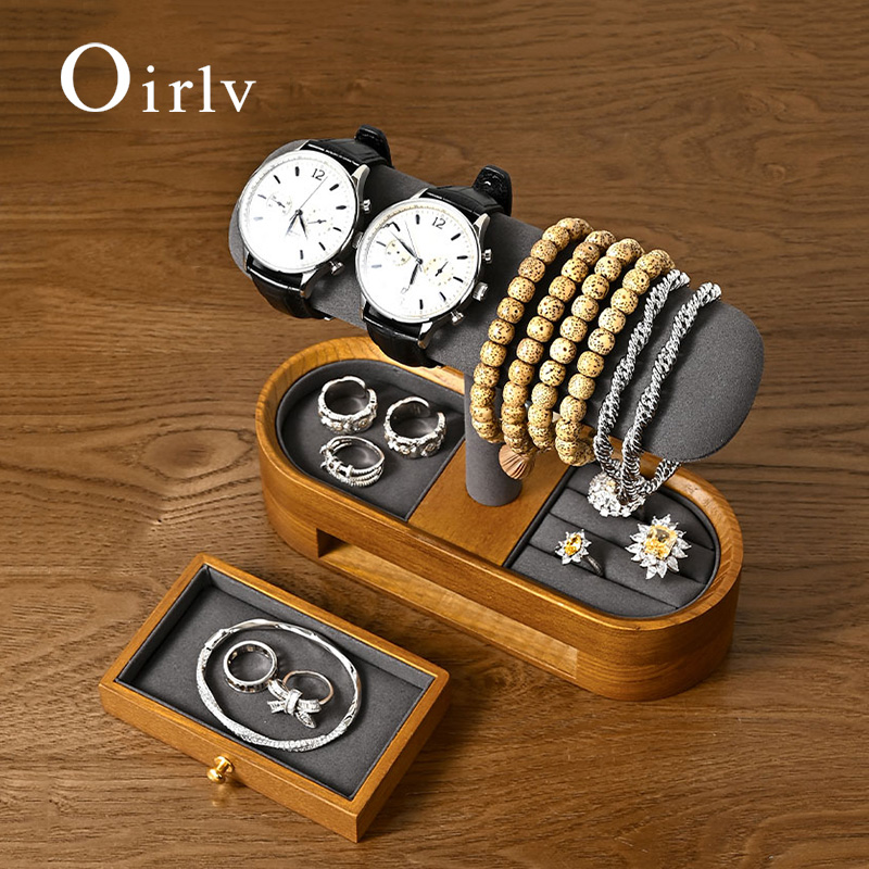 Model Kit Display - Oirlv katı ahşap saat organizatör raf