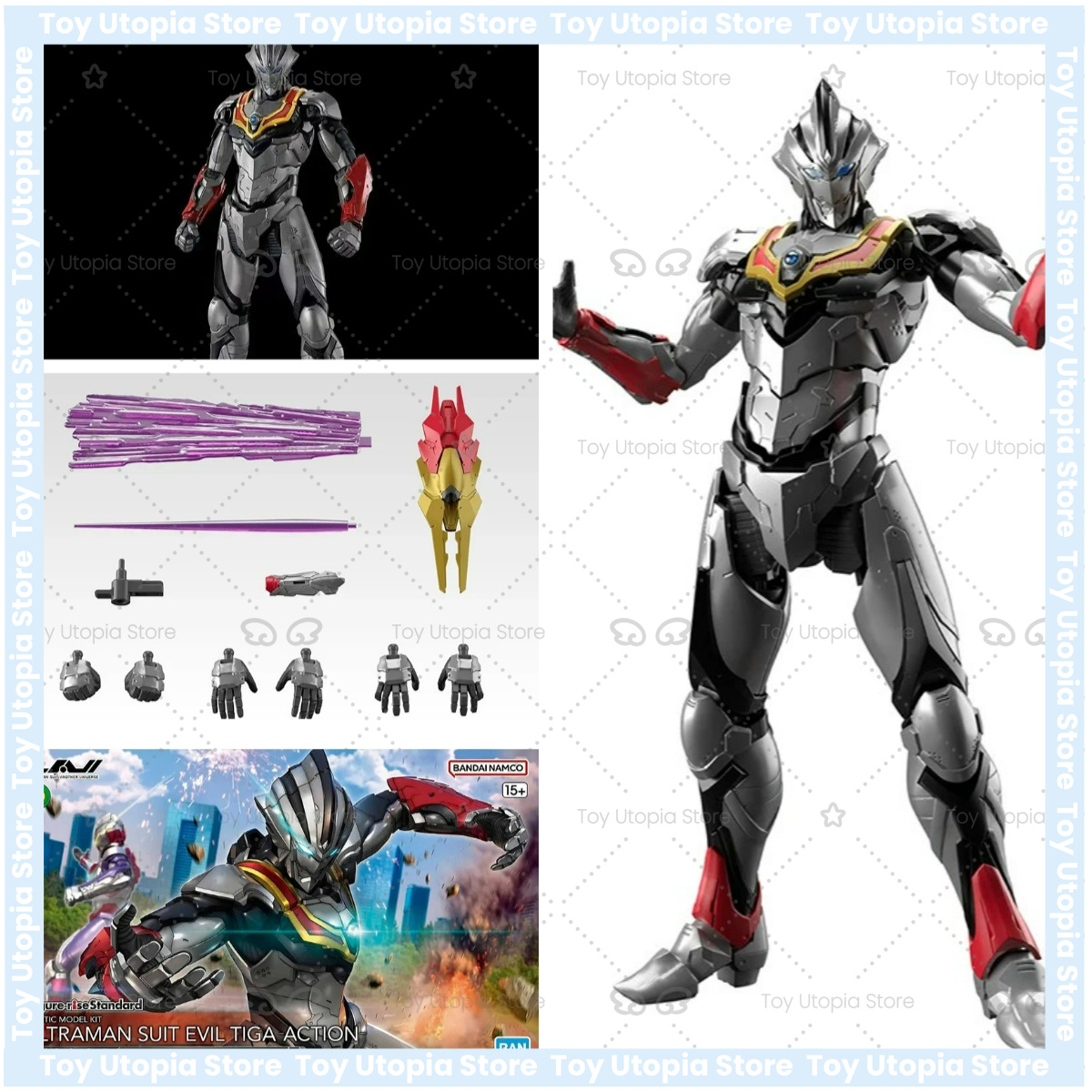 Model Kit Ultraman Tiga - Bandai Orijinal Genuino Ultraman Model Kiti