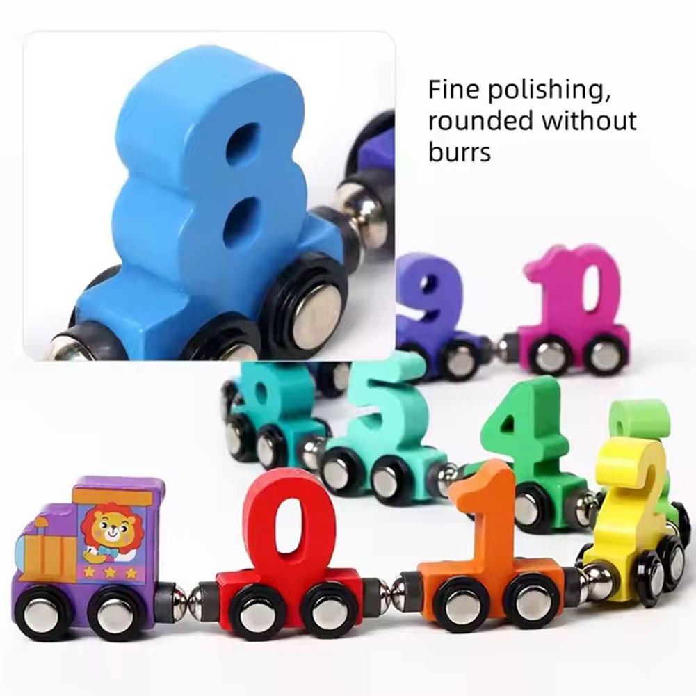 Model Kit Train - Ahşap Manyetik Numaralı Tren Yapı Taşı