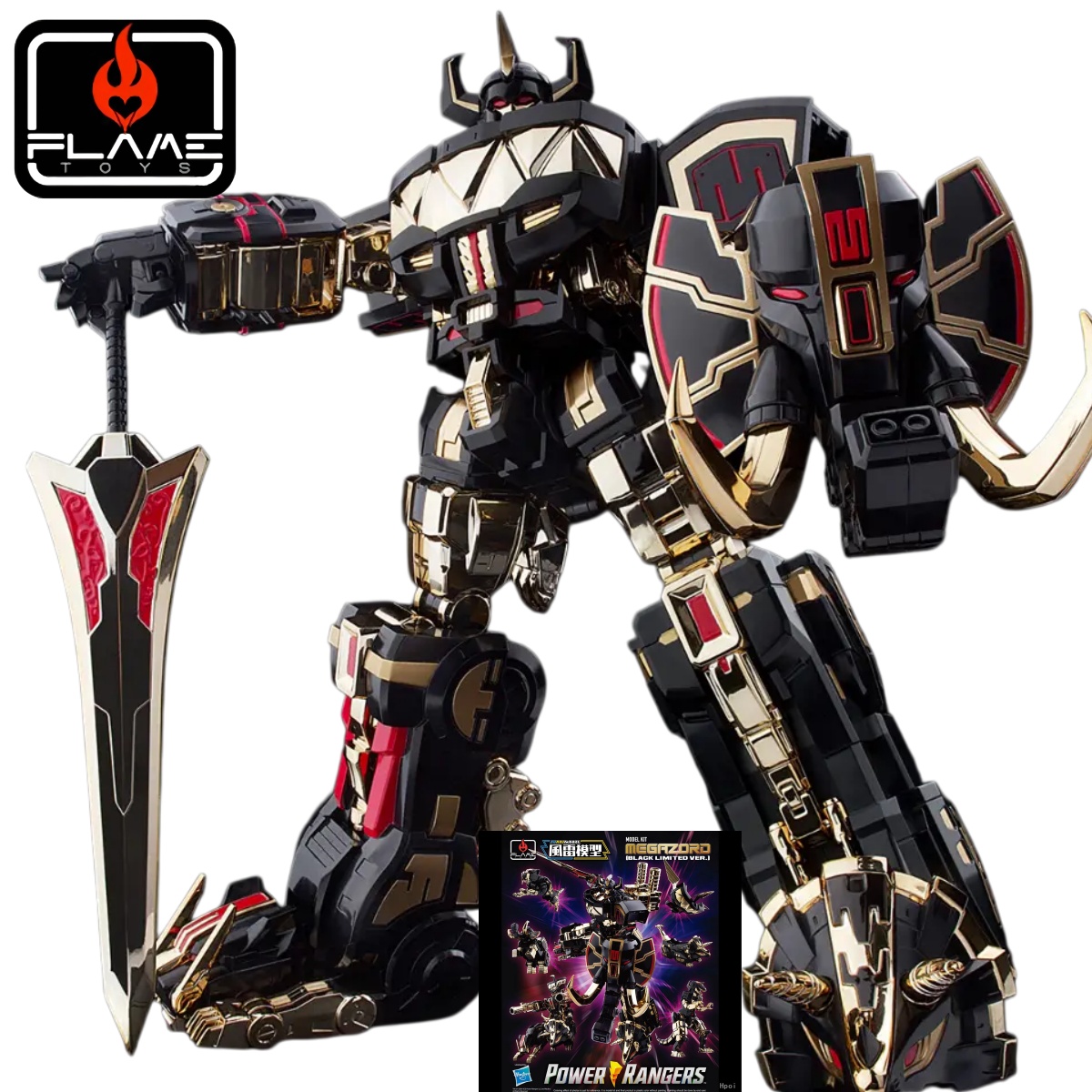 Model Kit Power Rangers - Flame Toys Furai Model Megazord Siyah